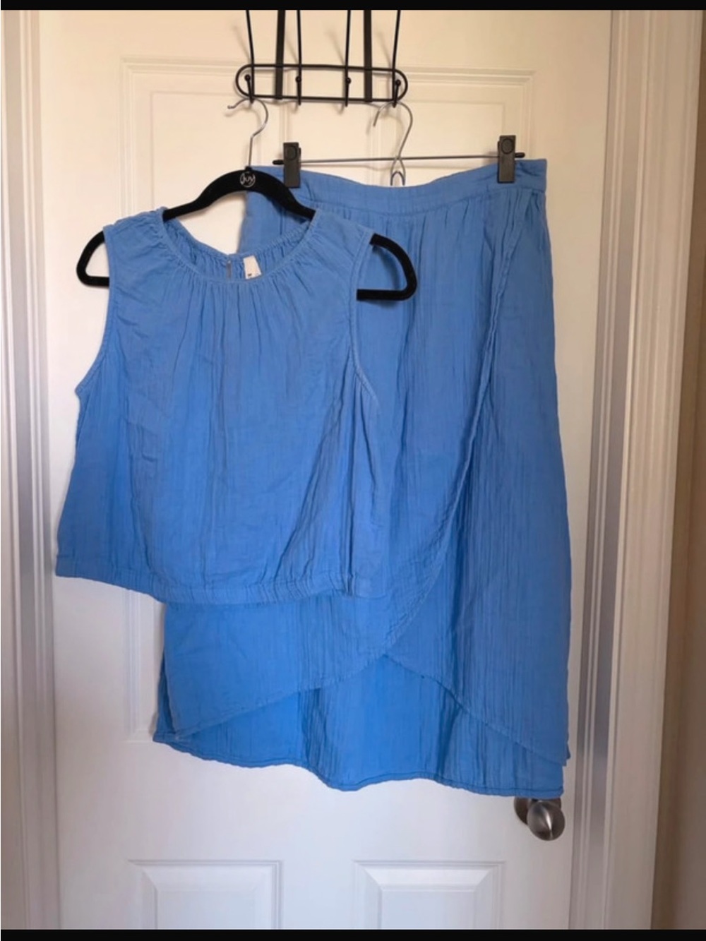 ‼️EUC: Pact Organic Blue Coastal Gauze Matching Skirt Set - L - Picture 8 of 11